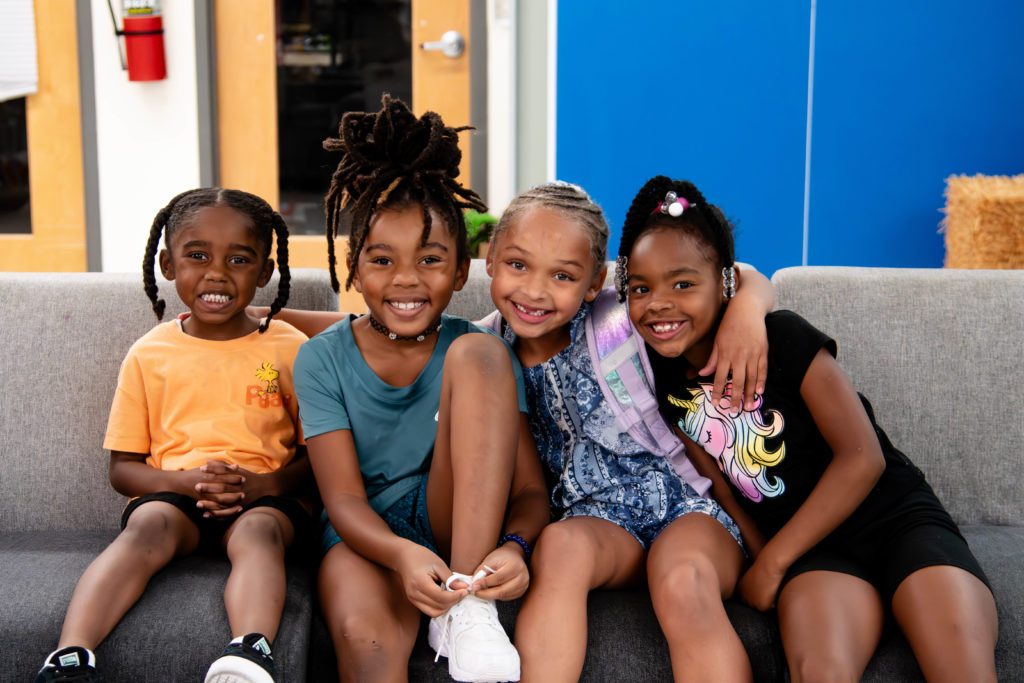 A group of smiling children.