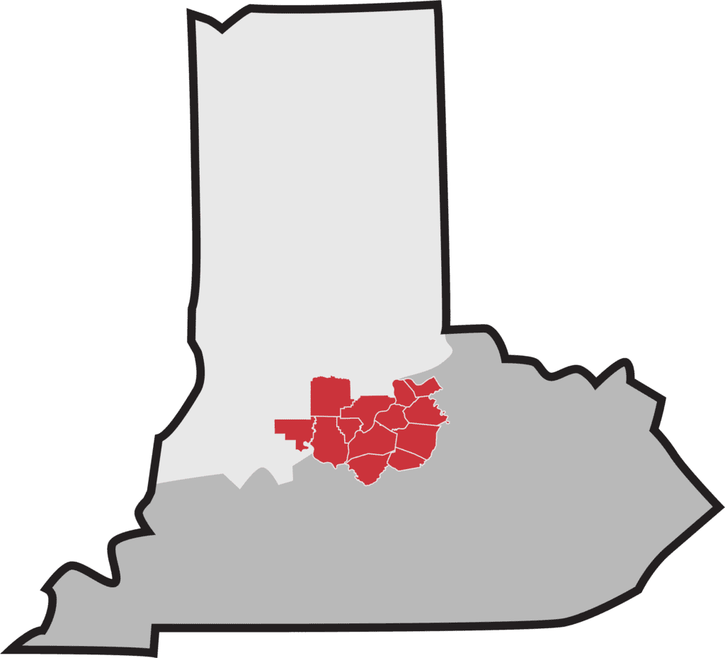 A stylized map highlights a specific region in the state of Louisiana.